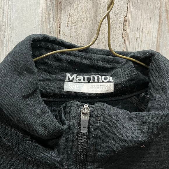 Marmot Black Half Zip Lightweight Pullover Thumb Holes Womens Small - Picture 3 of 9